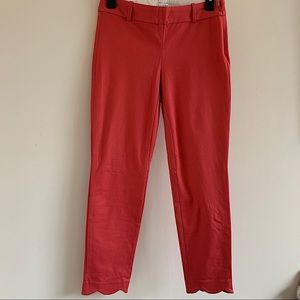 J Crew - women’s ankle crop pant in salmon color